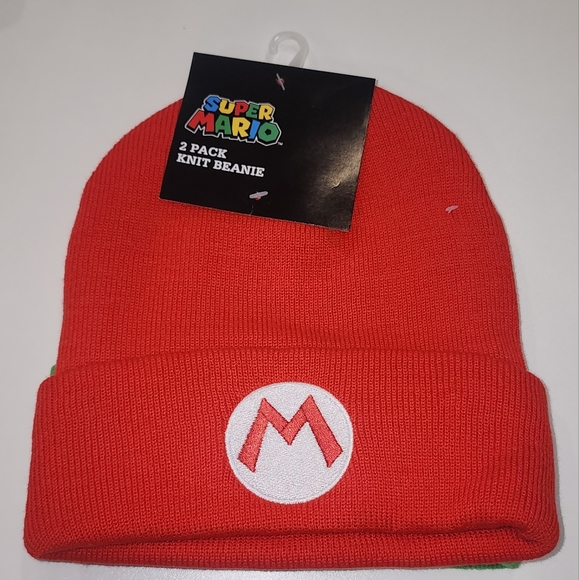 Bioworld | Accessories | Super Mario Knit Beanie 2 Pack Mario Luigi M L ...